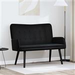 vidaXL Twee Persoons Sofa Zwart 115 x 61 x 87 cm Fluweel