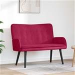 vidaXL Twee Persoons Sofa Wijnrood 115 x 61 x 87 cm Fluweel