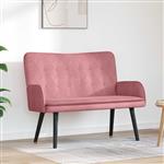 vidaXL Twee Persoons Sofa Roze 115 x 61 x 87 cm Fluweel