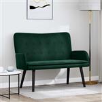 vidaXL Twee Persoons Sofa Donkergroen 115 x 61 x 87 cm Fluweel