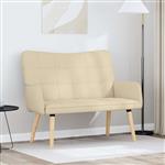 vidaXL 2-Zits Sofa Crèmekleurig 115 x 61 x 87 cm Stof