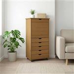 vidaXL Rolling Kast Honingbruin 53 x 39 x 103 cm Massief Vurenhout