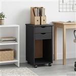 vidaXL Rolling Kast Grijs 34 x 39 x 65,5 cm Massief grenenhout