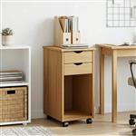 vidaXL Rolling Kast HoningBruin 34 x 39 x 65,5 cm Massief grenenhout