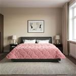 vidaXL Winter Dekbed Roze 200 x 240 cm Microfiber en Teddy fleece