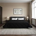 vidaXL Winter Dekbed Zwart 200 x 200 cm Microfiber en Teddy fleece