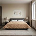 vidaXL Zomer Dekbed Taupe 200 x 200 cm Microfiber en Teddy fleece