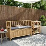 vidaXL Tuinkast Bank 110 x 47 x 80 cm Bamboe Naturel Rechthoekig
