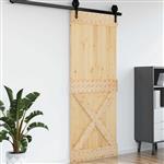 vidaXL Deur NARVIK Naturel 90 x 210 cm Massief Grenenhout