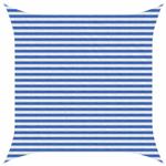 vidaXL Zonneschaduwzeil Blauw en Wit 3,6 x 3,6 m HDPE