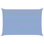 vidaXL Zonneschaduwzeil Blauw en Wit 4 x 6 m HDPE