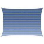 vidaXL Zonneschaduwzeil Blauw en Wit 3,5 x 4,5 m HDPE