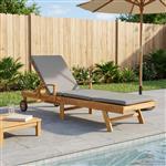 vidaXL Ligstoel met Kussen 100% Polyester Massief Teak