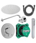 Regendouche Inbouw Hansgrohe Ecostat Wanduitloop met Handdouche en Hoofddouche 30 cm Thermostaat Ron