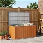 vidaXL Buitenopslagdoos Hout 129 x 67 x 65 cm Gegalvaniseerd staal