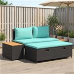 vidaXL Buiten bankenset 4 -Seater 4 pcs 55 x 30 x 39 cm