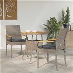 vidaXL Tuinstoelen 2 pcs Grijs en Donkergrijs Poly rattan en acacia