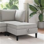 vidaXL Sofa Kruk met Opslag Lichtgrijs Fluweel