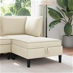 vidaXL Sofa Kruk met Opslag Crèmekleurig Fluweel