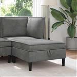 vidaXL Sofa Kruk met Opslag Donkergrijs Fluweel