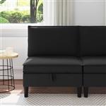 vidaXL Middelse Sofa met Opbergruimte Zwart Fluweel