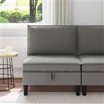 vidaXL Middelse Sofa met Opbergruimte Donkergrijs Fluweel
