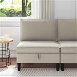 vidaXL Middelse Sofa met Opbergruimte Havermout Fluweel
