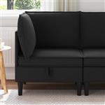vidaXL Hoeksofa met Opbergruimte Zwart Fluweel