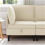 vidaXL Hoeksofa met Opbergruimte Crèmekleurig Fluweel