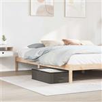 vidaXL Opbergdoos met transparant bovenraam 6 pcs Grijs Nonwoven stof