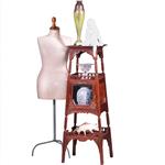 Uitzonderlijke Etagere met vitrinekastje Hollands ca 1890 notenhout (No.400920)