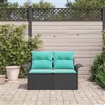 vidaXL Tuinbank met kussen met opslag 141 x 62 x 69 cm poly rattan