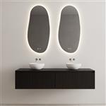 Onderkast Gliss Design Timotheus 160 CM 2 Lades Incl Topplaat Black Veneer