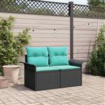 vidaXL Tuinbank met kussen 141 x 62 x 69 cm poly rattan