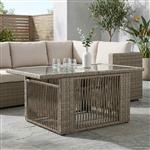 vidaXL Tuinstafel Grijs 100 x 55 x 37 cm PE Rattan en Glas