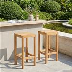 vidaXL Barkruk 2 pcs Bruin Massief Teakhout