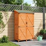 vidaXL Tuinschuur Bruin 106 x 56 x 176,5 cm Bewerkt hout