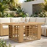 vidaXL Tuinstafel Naturel 100 x 55 x 37 cm PE Rattan en Glas