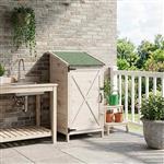 vidaXL Tuinschuur Wit 59,5 x 56 x 113,5 cm Bewerkt hout