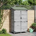 vidaXL Tuinschuur Grijs 106,5 x 56 x 176 cm Bewerkt hout