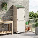 vidaXL Tuinschuur Wit 59,5 x 56 x 176,5 cm Bewerkt hout