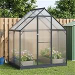 vidaXL Tuin Serre met de deur Antracietkleurig 183,5 x 123 x 207 cm