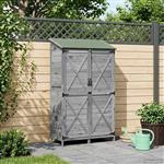 vidaXL Tuinschuur Grijs 106 x 56 x 176,5 cm Bewerkt hout