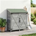 vidaXL Tuinschuur Grijs 106 x 56 x 113,5 cm Bewerkt hout