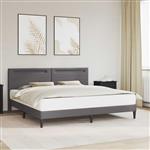 vidaXL Bedframe met LED-stripverlichting Grijs 180 x 200 cm Kunstleer