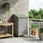 vidaXL Tuinschuur Grijs 59 x 56 x 113,5 cm Massief Vurenhout