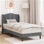 vidaXL Bedframe met hoofdeinde Donkergrijs 90 x 190 cm Fluweel