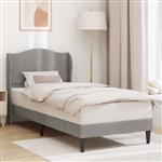 vidaXL Bedframe met hoofdeinde Lichtgrijs 90 x 190 cm Fluweel