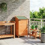 vidaXL Tuinschuur Bruin 59 x 56 x 113,5 cm Bewerkt hout