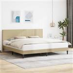 vidaXL Bedframe Lichtgroen Grijs 200 x 200 cm Katoen Stof